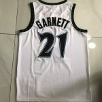 NBA 21 Kevin Garnett Minnesota Timberwolves 1995-96 Maillot blanc noir